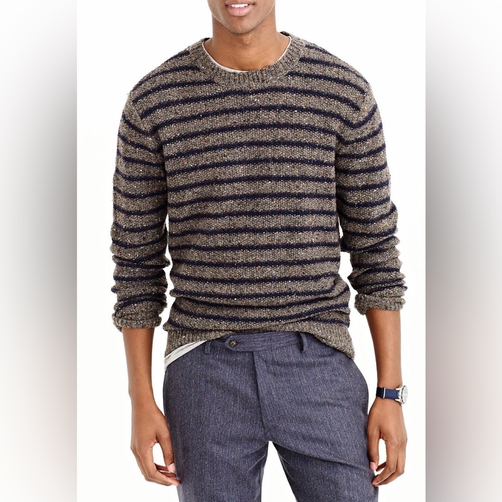 J Crew Men’s Donegal Striped Wool Sweater